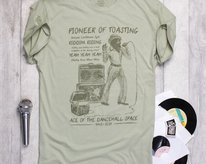 Reggae T-shirt Pioneer of Toasting U-Roy -  sound system, rasta, dub tshirt, raggamuffin