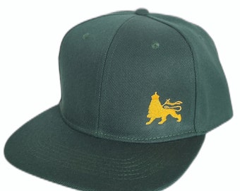 Lion of Judah flat brim cap | Roots Reggae Rastafari | Green