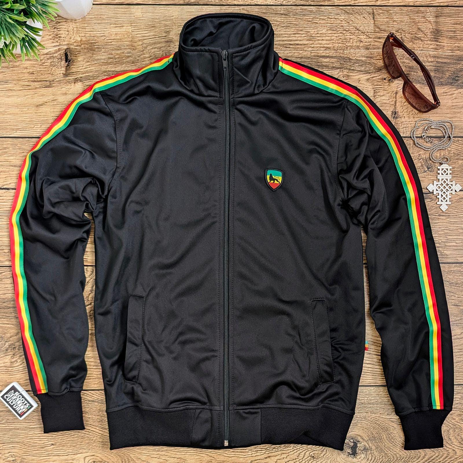 Striped Rasta Track Top Jacket, the Lion of Judah Track Jacket 