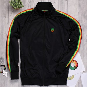 Striped Rasta Track Top Jacket, The Lion of Judah Track jacket , Track top, Reggae, Rootswear, Sound System, sweatshirt, roots and culture