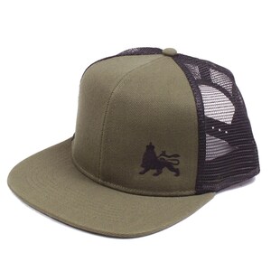 Lion of Judah snapback cap | Roots Reggae Rastafari | Olive and Black