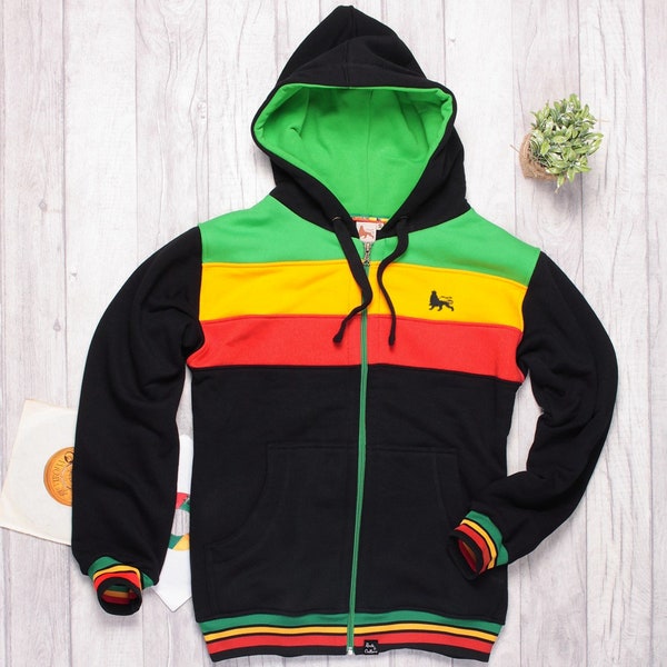 Sudadera con capucha Rasta Reggae | Ropa de raíz de Dub Lion