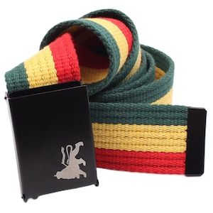 Rasta Sackcloth Belt with Lion of Judah, Roots wear, Reggae Trouser belt