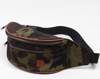 Nuff Hike oxide bum bag men's fanny pack - Woodland camo