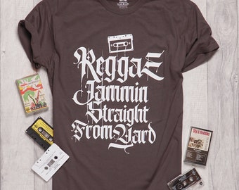 Reggae Jammin Straight From Yard Tshirt - Rasta, Sound System culture, unisex tee