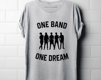 One Direction T-Shirt, One Band One Dream T-Shirt, Musik, Top, T-Shirt, Liam, Nial, Louis, Zayn, Harry, Directioner T-Shirt, One Direction