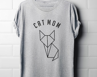 Cat Mom T-Shirt, Cat Mom Shirt, Origami T-Shirt, Origami Tee, Cat Tee, Cat T-Shirt, Origami T-Shirt, Cat Shirt, Cat Lover T-Shirt, Best Gift