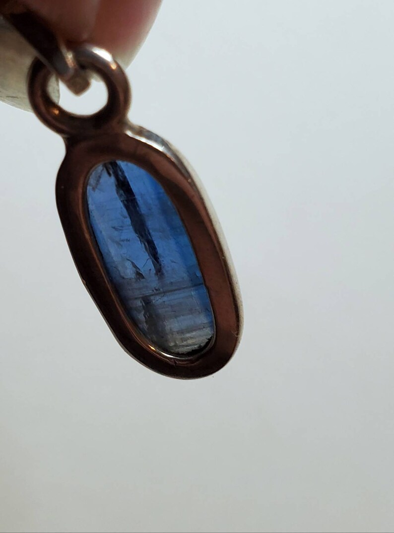 Crystal Necklace Jewelry with Intention Blue Kyanite and Sterling Silver Pendant