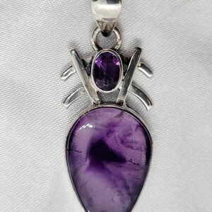 Amethyst and Sterling Silver Pendant, Handcrafted Jewelry with Intention.