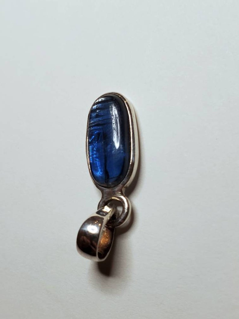 Crystal Necklace Jewelry with Intention Blue Kyanite and Sterling Silver Pendant