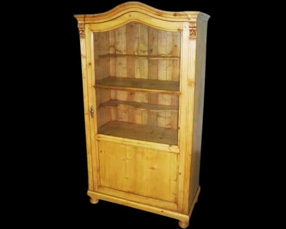 Display cabinet glass cabinet linen cabinet crockery cabinet in antique vintage country house shabby chic style