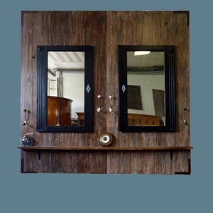 Vintage Wandspiegel mit Metallrahmen 3-lagiger Gewölbter Spiegel Rustikales  Braun