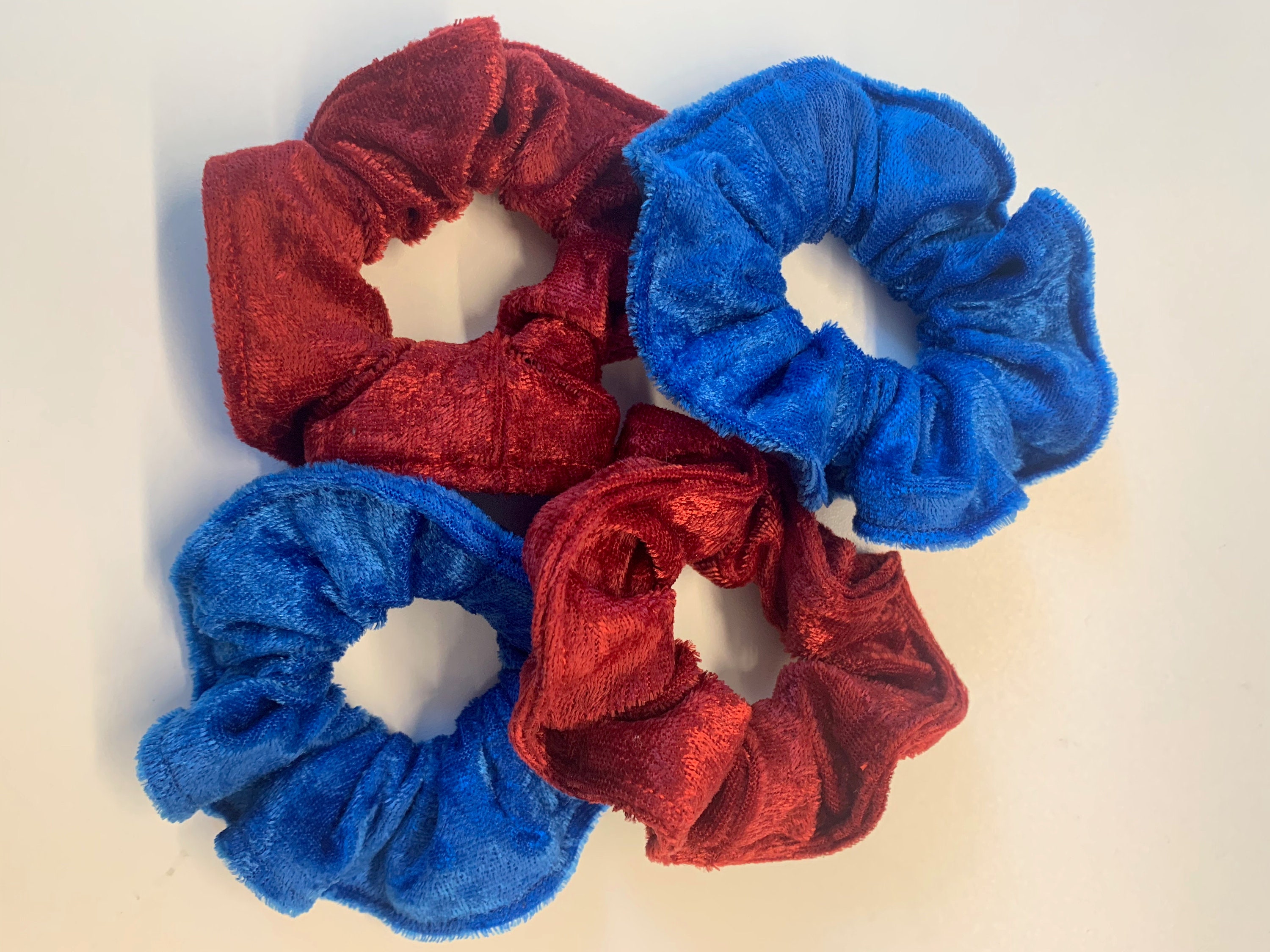 Blue Velvet Hair Scrunchies - Pack of 10 - wide 2