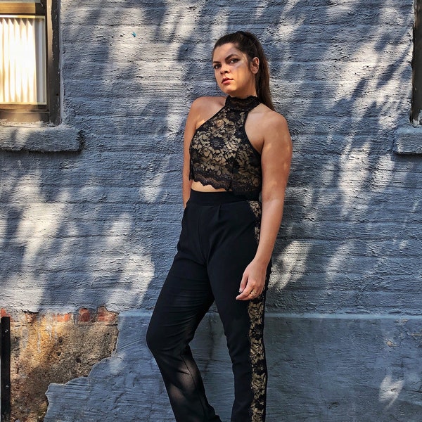 Womens Black Dress Pants Etsy