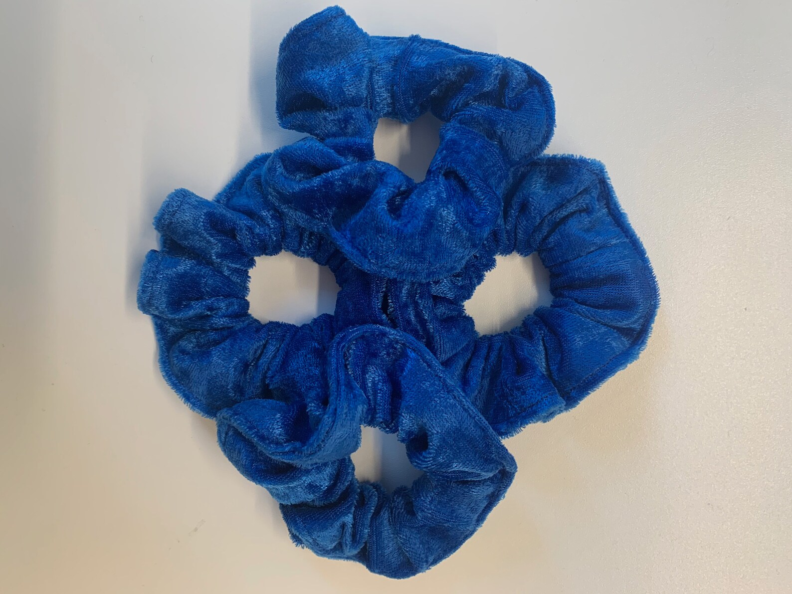 4. Royal Blue Floral Hair Scrunchie - wide 4