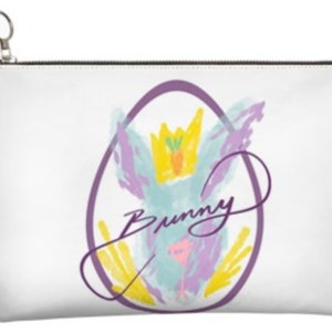 Bunny Print Leather Clutch