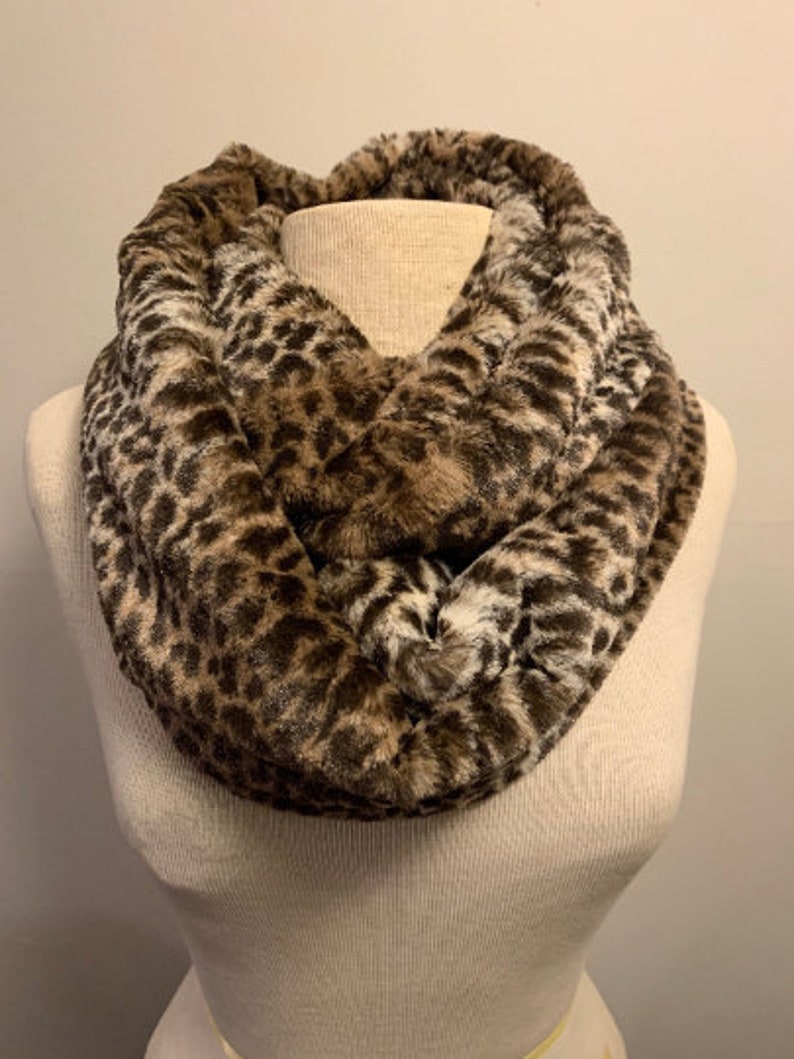 Cheetah Faux Fur Infinity Scarf Etsy