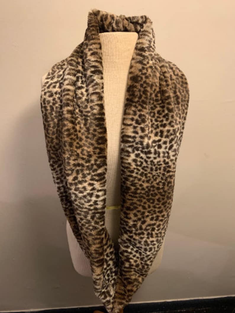 Cheetah Faux Fur Infinity Scarf Etsy