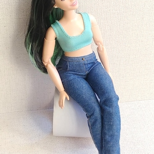 Jeans pants for curvy 11 dolls brb bcrv 1:6 scale realistic fashion clothes for curvy body image 8