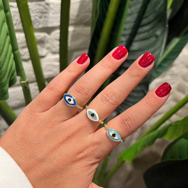 Evil Eye Ring, All Seeing Eye Ring, Spiritual Protection Ring, Eye Ring, Good Luck and Protection Jewelry, Adjustable Ring, Gift for Women