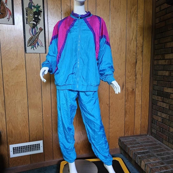 Vintage 80s Hip Hop Neon Teal Nylon Shell Track Windbreaker Vintage 80s Hip Hop Neon Teal Nylon Shell Track Windbreaker