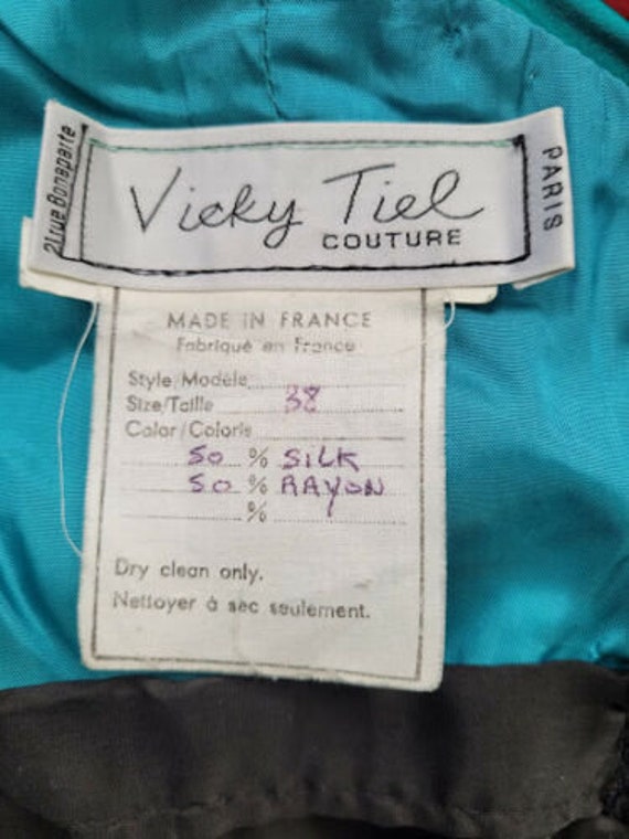 Vintage 80s Vicky Tiel Couture Velvet Silk Draped… - image 8