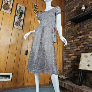 silver metallic space dress Silver Starlet Dress / Metallic Halter Gown with Cutouts and Mesh Back   WEASEL WEAR