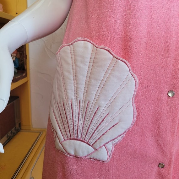 Vintage 80s Komar Pink Kitsch Quilted Seashell Ba… - image 2