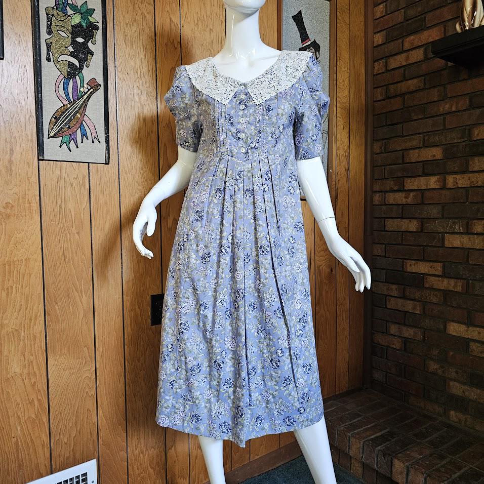 Vintage 80s Laura Ashley Puritan Romantic Floral Prairie