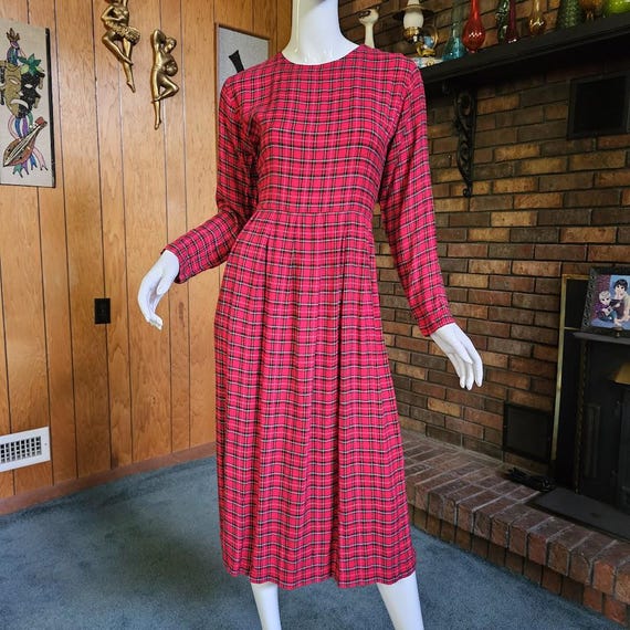 plaid grunge dress Punk Rave Ruffle Padded Shoulder Dress
