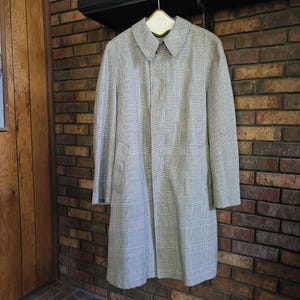 Vintage 70s Beatnik Mens JC Penney Mod Zip Out Overcoat Mad Men Coat Trench 44 XL