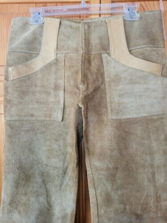 Vintage 60s Hippie Commune Mod Rocker Suede Leath… - image 2