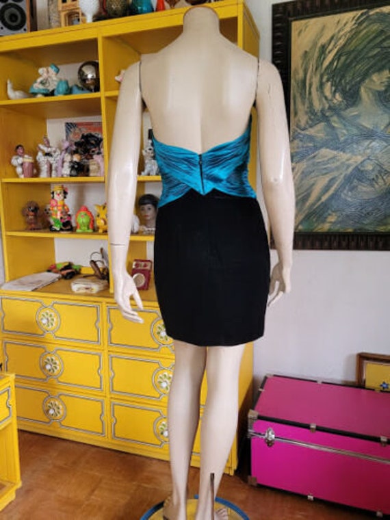Vintage 80s Vicky Tiel Couture Velvet Silk Draped… - image 6