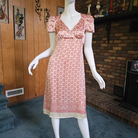 Vintage 90s Y2K Betsey Johnson Silk Babydoll Puff Sleeve Femme