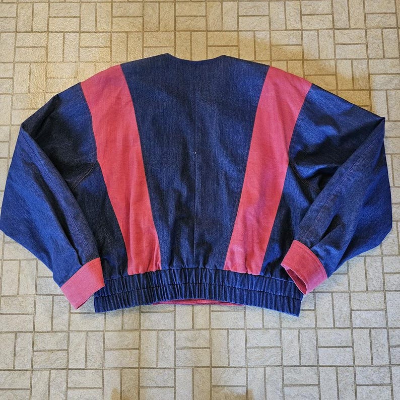 Vintage 80s New Wave Avant Garde Colorblock Crop Denim Jean Blazer ...