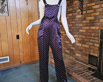 Vintage 90s Preppy Punk Betsey Johnson Wide Leg Palazzo Bib