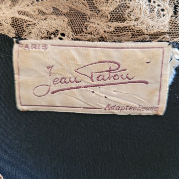 Vintage Jean Patou 20s Silk Crepe Art Deco Flappe… - image 10