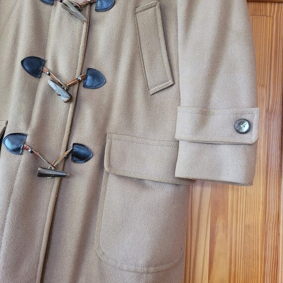 Vintage 70s JC Penney Camel Wool Duffle Trench To… - image 4