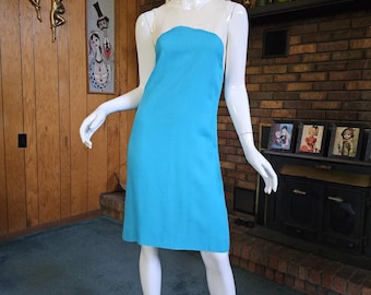 green midi dress linen Vintage 1950s Green Linen Midi Dress 4191 main image 1