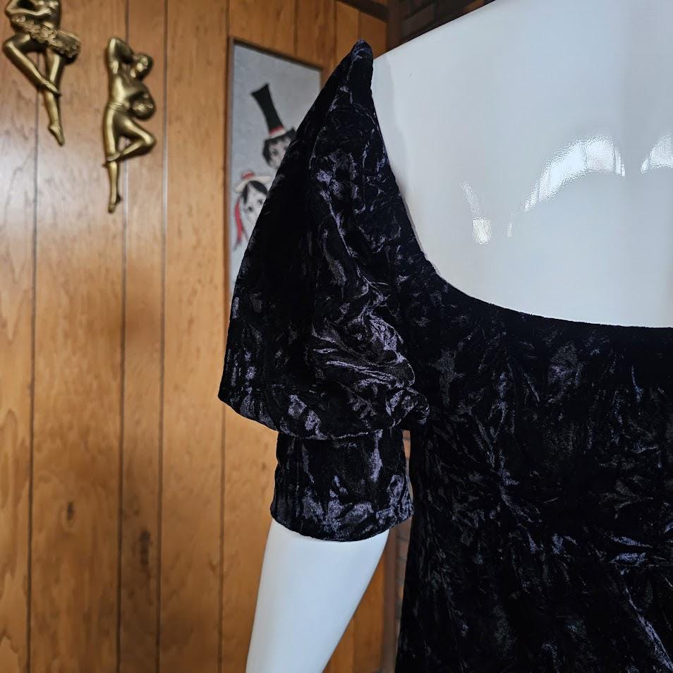Vintage Y2K Betsey Johnson Crushed Velvet Mini Goth Punk