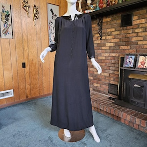 Vintage 70s Courreges Documented Avant Garde Nun Sequin Silk Maxi Dress 000 XS/S