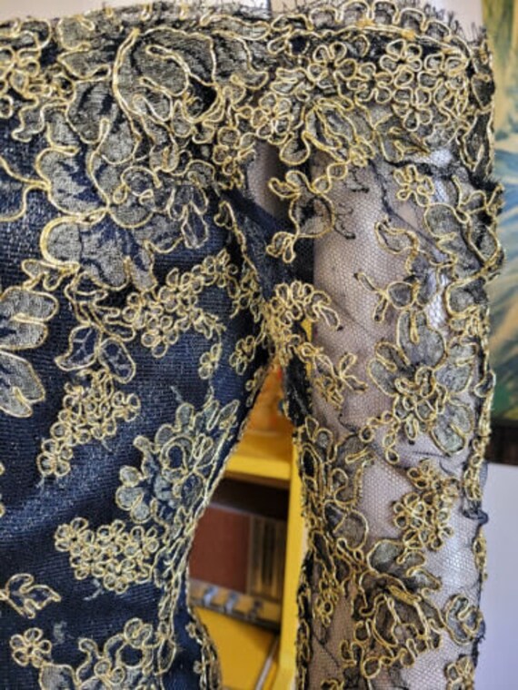 Vintage 80s Lillie Rubin Dynasty Gold Embroidered… - image 4