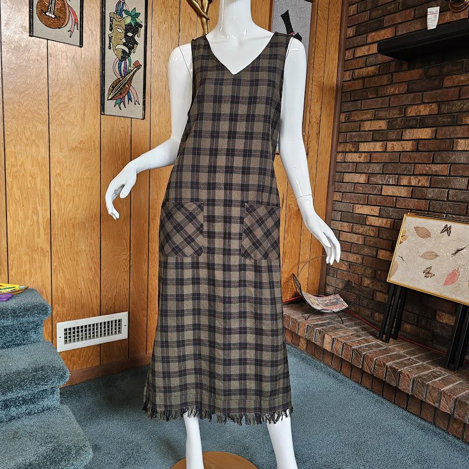 brown plaid overall dress Trendy Chic Plaid Overall Skirt main image 1