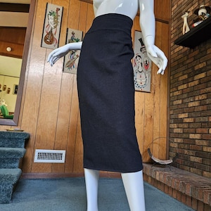 80s Knit Pencil Skirt: Vintage Greaser Goth Style - S/M