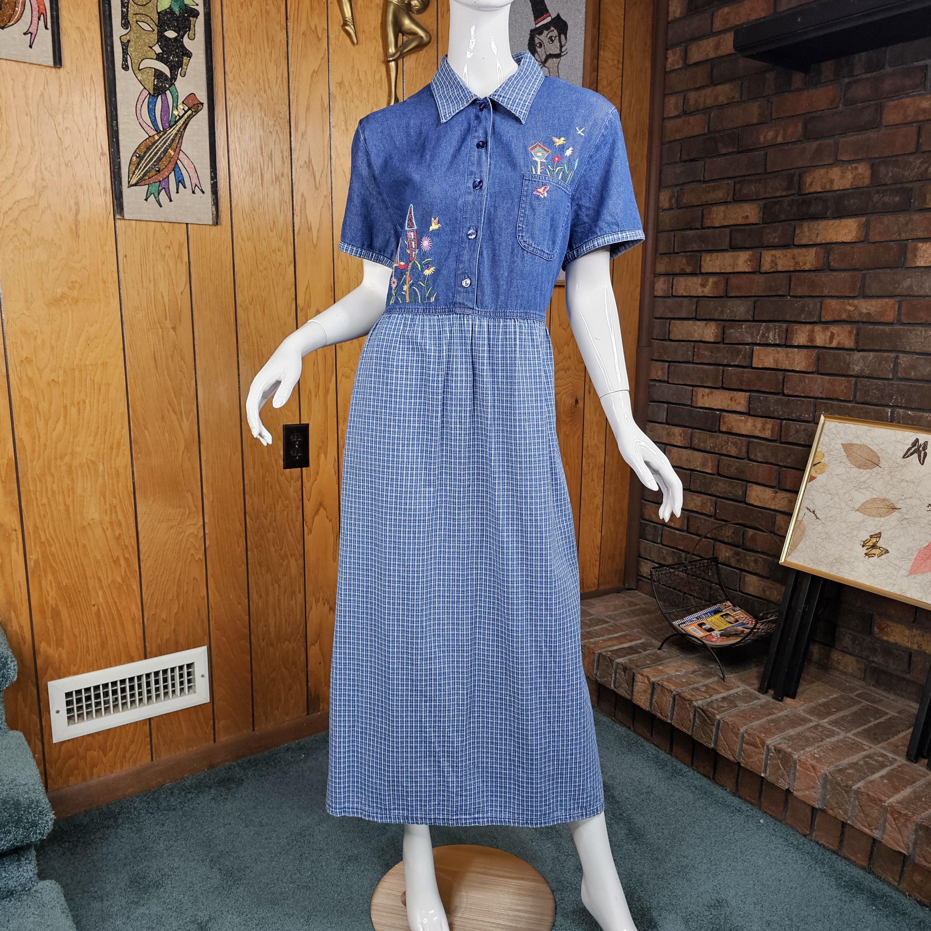 50s Denim Dress - Etsy