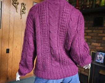 【Raucohouse】Mohair Rough Vintage Knitwear Vintage 80s 90s Grunge Forenza Fuzzy Mohair Cable Knit