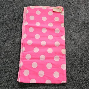 Vintage 50s 60s Pink Huge Polka Dot Novelty Sewing Fabric Cotton 45&quot; X 2.5 Yards