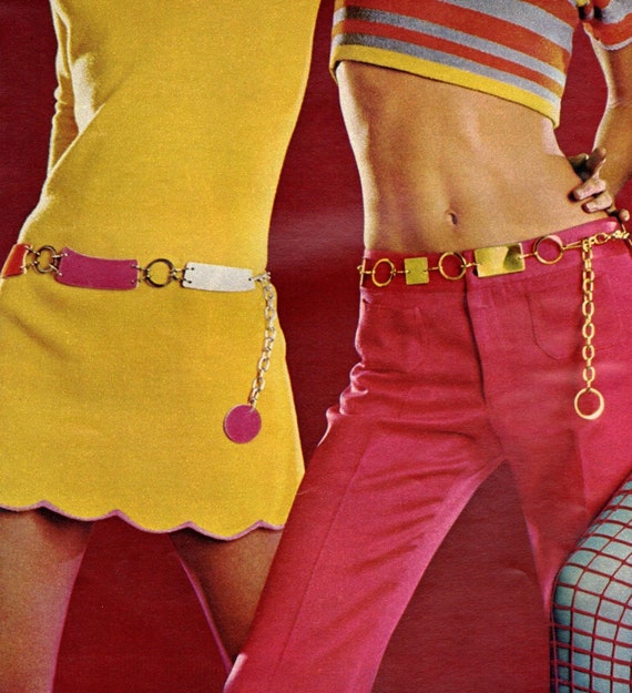 Vintage 60s Mod RWG Geo Pop Art Go Go Hip Hugger … - image 6