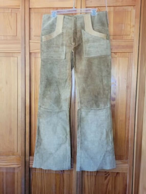 Vintage 60s Hippie Commune Mod Rocker Suede Leath… - image 1