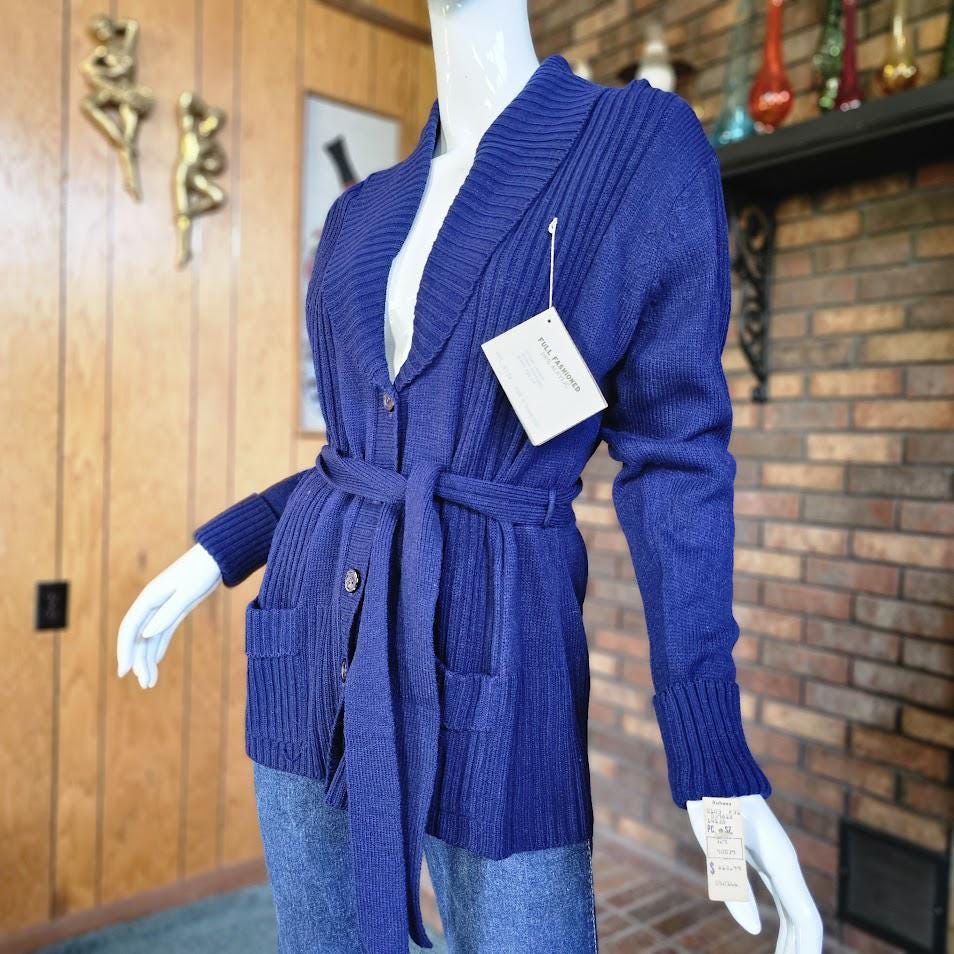 Womens Vintage 70's Belted Cardigan - Etsy